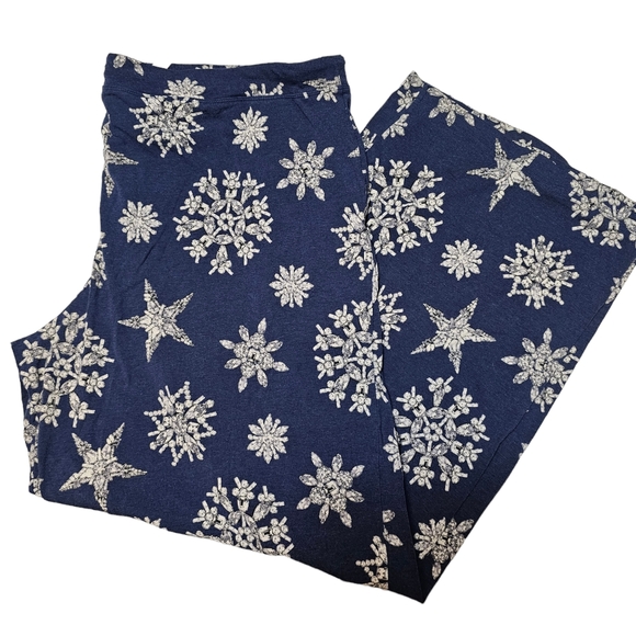 Soma Long Sleeve Button Up Snowflakes Top Bottom Pijama Set XL - Picture 7 of 11